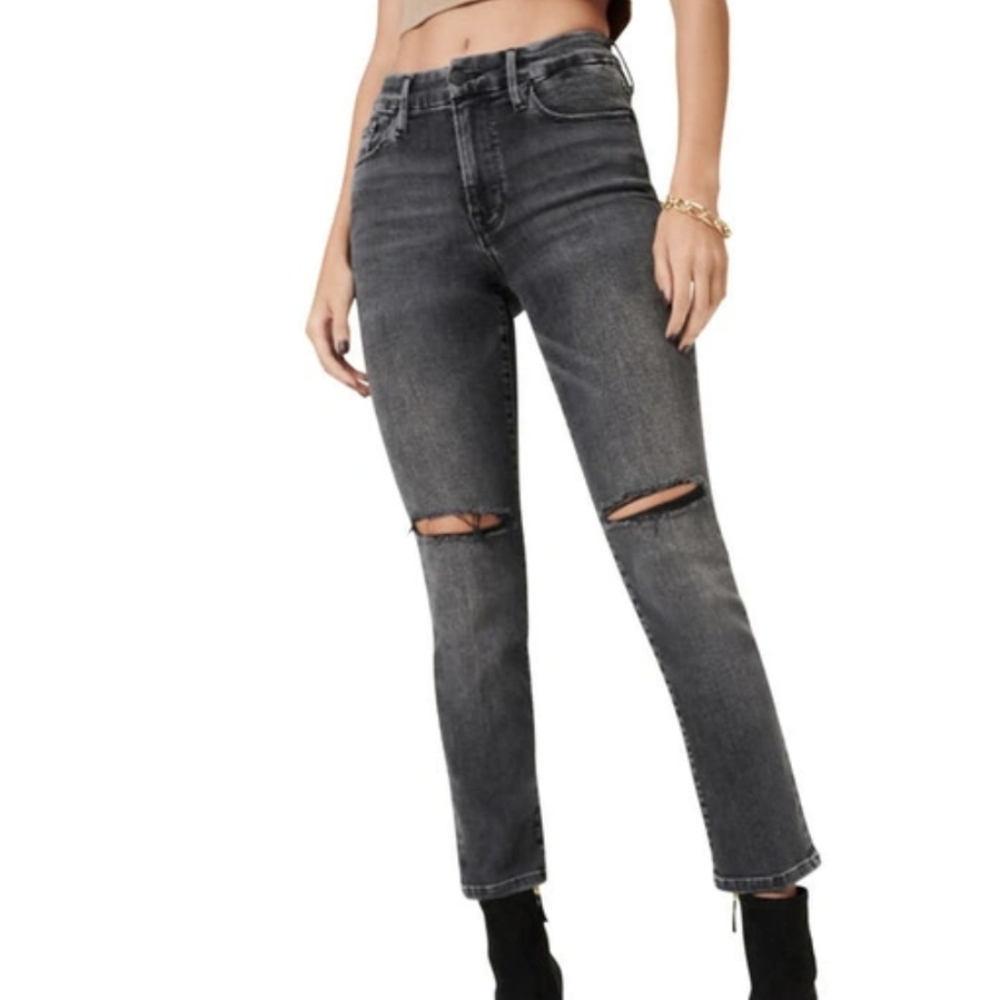 Good American Straight Leg Jeans in Black - size 6-12
